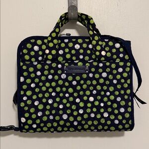 Vera Bradley Hanging Organizer in "Lucky Dots" (Navy & Green Polka Dot)